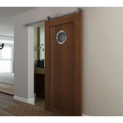 Part hole interior flush door slab with glass panels