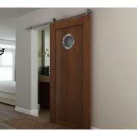 Part hole interior flush door slab with glass panels