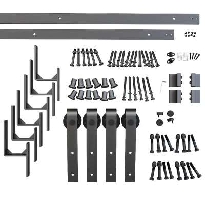 6.6'ft Classical Standard Flat Track Interior Sliding barn door bypass hardware barn door hardware manufacturers