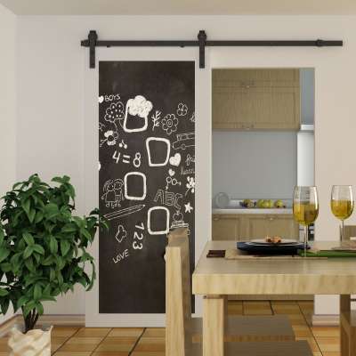 chalkboard barn doors with flat track sliding barn door hardware